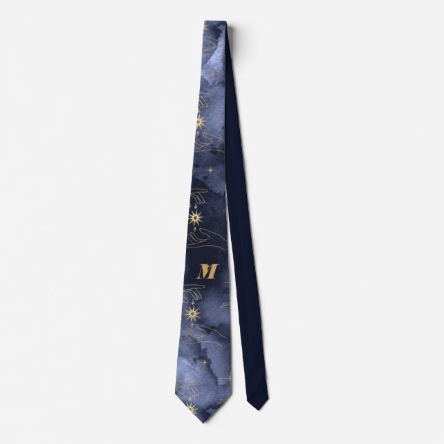 Celestial celebrations Tarot Card Hand Astrologer Tie (Front)