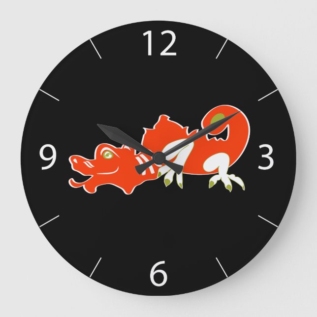 Celestial Chinese Dragon Moonlit Fantasy Art Large Clock (Front)