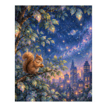 Celestial City Lights Whimsical wall art gift