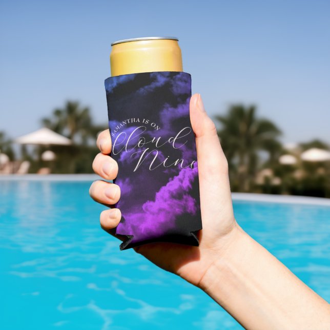 Celestial Cloud Nine Black Clouds Bridal Shower Seltzer Can Cooler (In Situ Pool)