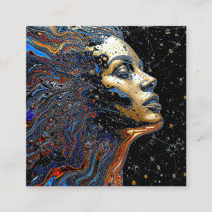 "Celestial Cognition" – A Surreal Portrait Square Business Card
