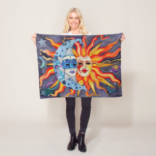 Celestial Comedy and Tragedy Fleece Blanket