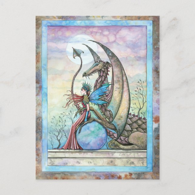 Celestial Compainions Fairy and Dragon Postcard (Front)