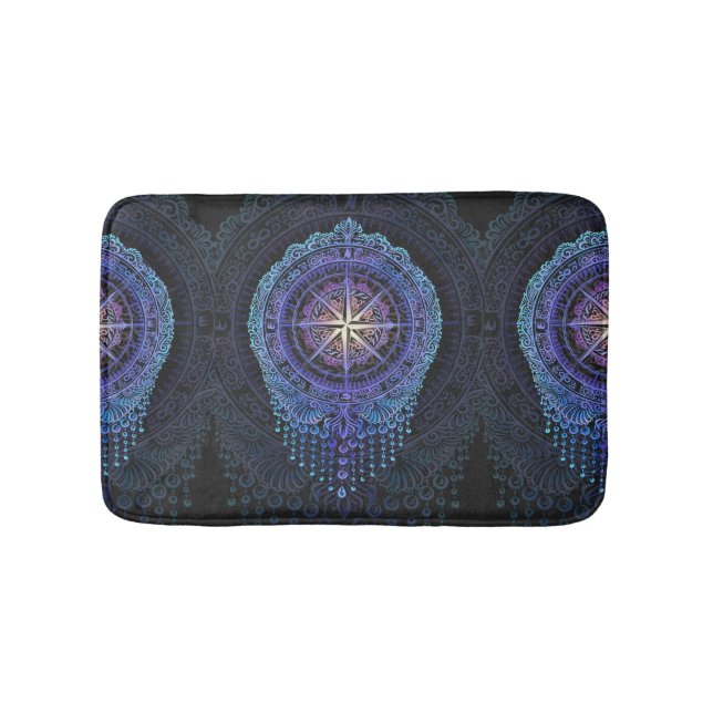 Celestial Compass Mandala Bath Mat (Front)