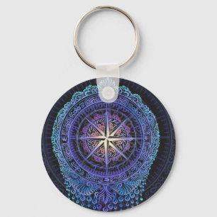 Celestial Compass Mandala Keychain