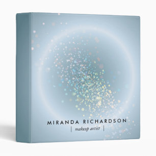 Celestial Confetti Glow Blue Binder