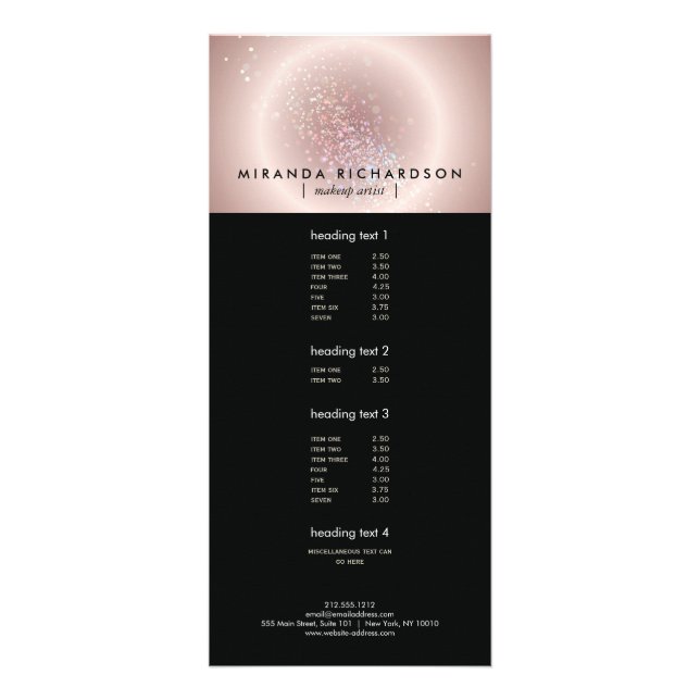 Celestial Confetti Glow Pink Rack Card (Front)