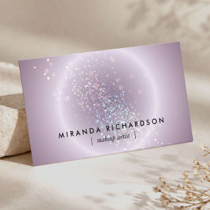 Celestial Confetti Glow Purple Business Card