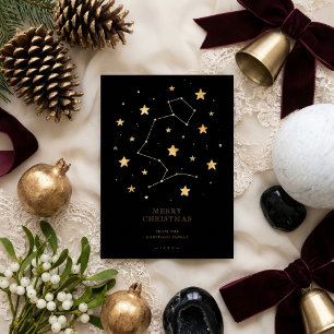 Celestial Constellation Christmas Black TMF26 Holiday Card