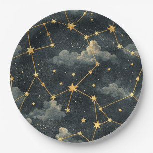 Celestial Constellation Star Pattern (1) Paper Plate
