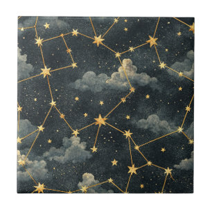 Celestial Constellation Star Pattern (1) Tile