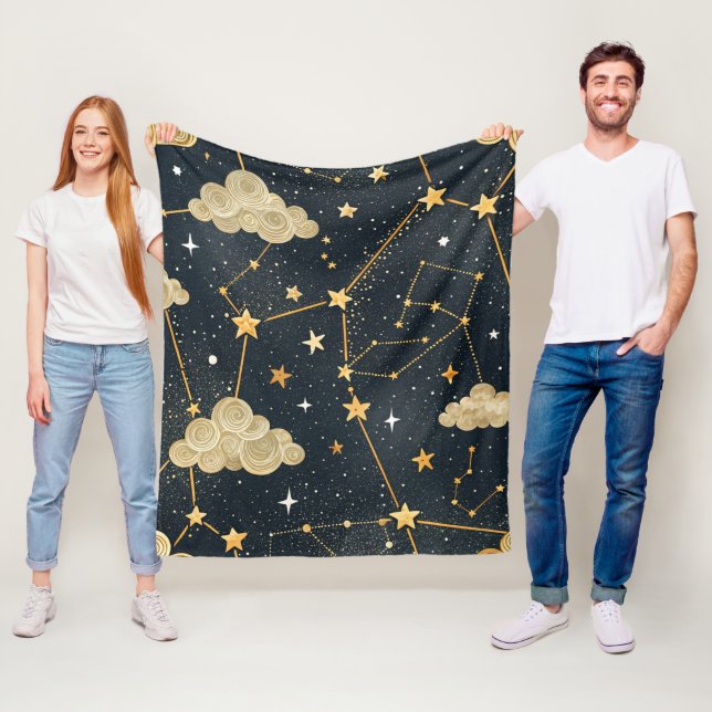 Celestial Constellation Star Pattern (2) Fleece Blanket (In Situ)