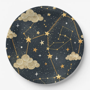 Celestial Constellation Star Pattern (2) Paper Plate