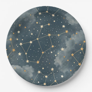 Celestial Constellation Star Pattern (4) Paper Plate