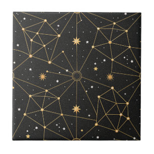Celestial Constellation Star Pattern (4) Tile