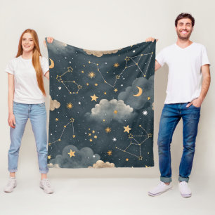 Celestial Constellation Star Pattern (5) Fleece Blanket