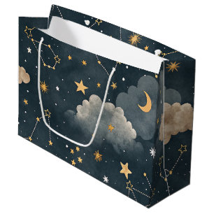 Celestial Constellation Star Pattern (5) Large Gift Bag