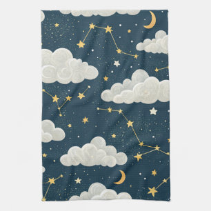 Celestial Constellation Star Pattern (6) Kitchen Towel