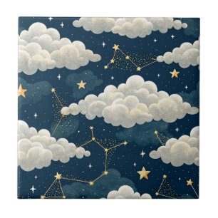Celestial Constellation Star Pattern (6) Tile