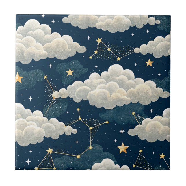 Celestial Constellation Star Pattern (6) Tile (Front)