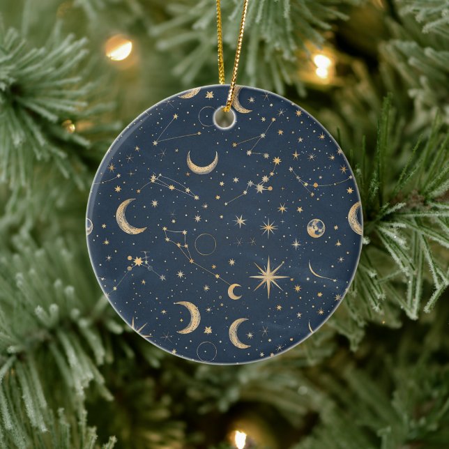 Celestial Constellation - Starry Night (1) Ceramic Ornament (Tree)