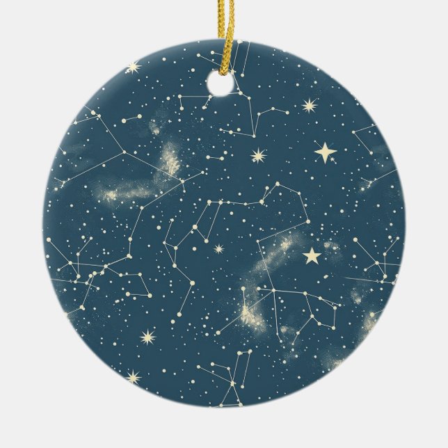 Celestial Constellation - Starry Night (2) Ceramic Ornament (Front)