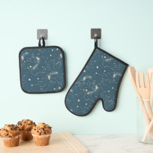 Celestial Constellation - Starry Night (2) Oven Mitt & Pot Holder Set