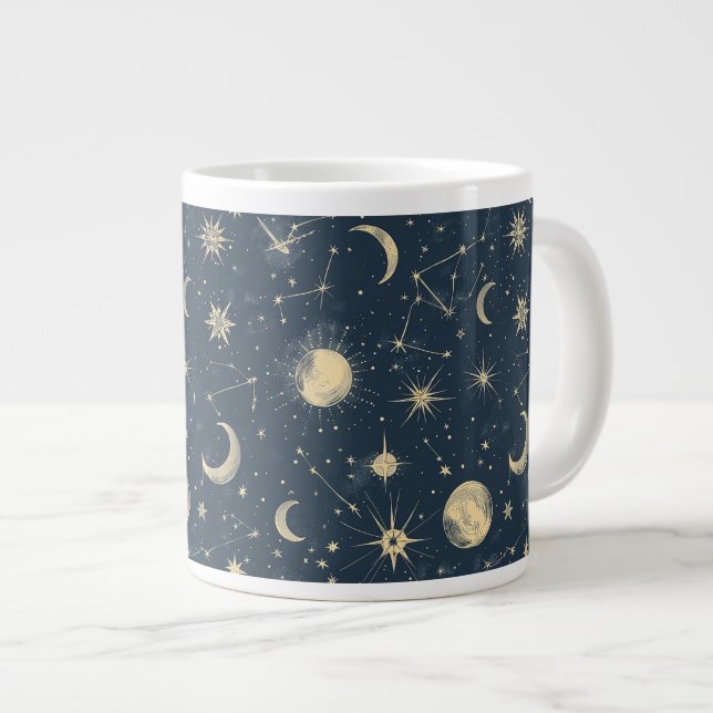 Celestial Constellation - Starry Night (3) Large Coffee Mug (Front Right)