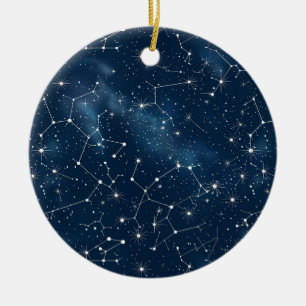 Celestial Constellation - Starry Night (4) Ceramic Ornament