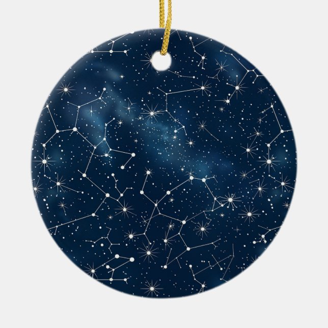 Celestial Constellation - Starry Night (4) Ceramic Ornament (Front)