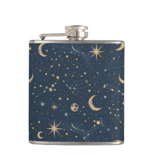 Celestial Constellation - Starry Night (4) Hip Flask