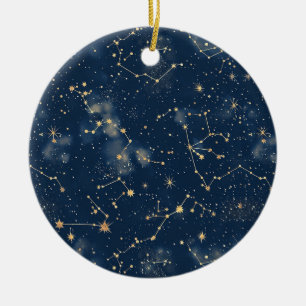 Celestial Constellation - Starry Night (5) Ceramic Ornament