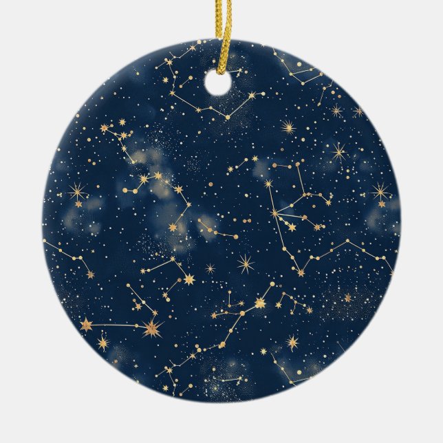 Celestial Constellation - Starry Night (5) Ceramic Ornament (Front)