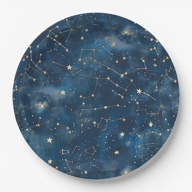 Celestial Constellation - Starry Night (6) Paper Plate (Front)