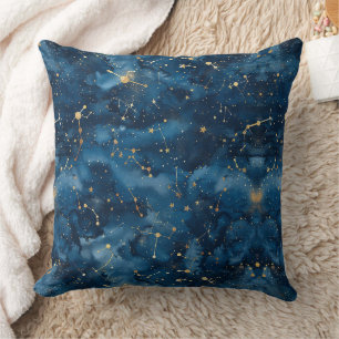 Celestial Constellation - Starry Night (7) Throw Pillow