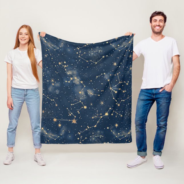 Celestial Constellation - Starry Night Fleece Blanket (In Situ)