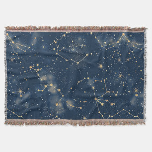 Celestial Constellation - Starry Night Throw Blanket