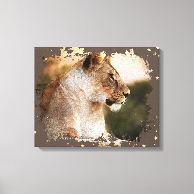 *~* Celestial Cosmic Art AP23 Artistic LIONESS  Canvas Print (Front)