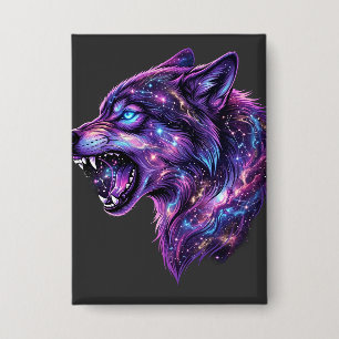 Celestial Cosmic Galaxy Wolf Roar Graphic T-Shirt