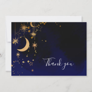 Celestial Cosmic Moon And Stars Thank You Card
