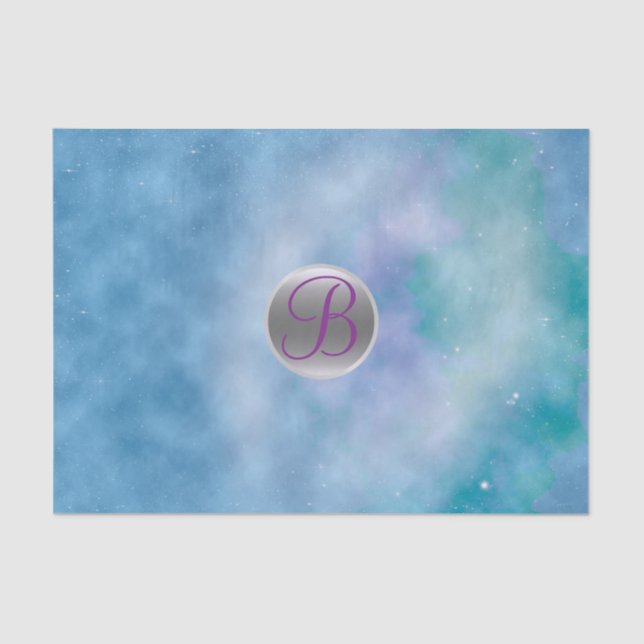 Celestial Cosmic Sky Monogram Letter Initial Tissue Paper (Front)