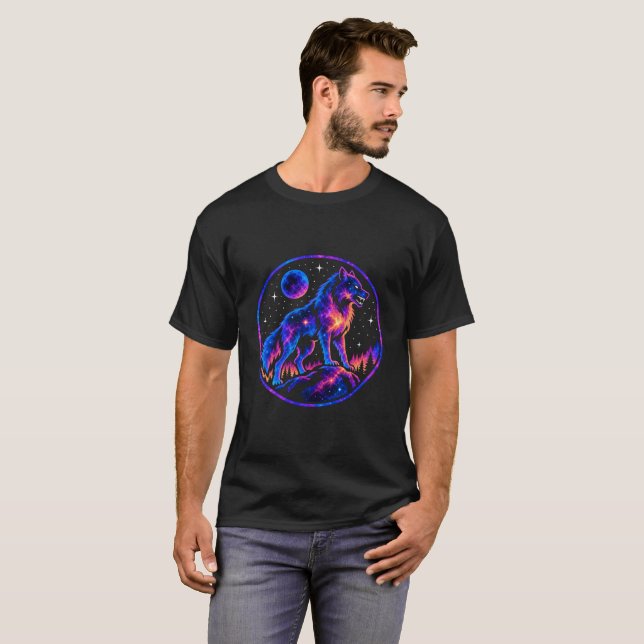 Celestial Cosmic Wolf Circular Vector Tank Top (Front Full)