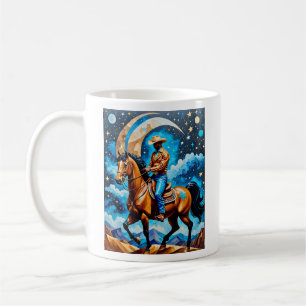 Celestial Cowboy Western Night Sky Horse Art Tee Coffee Mug