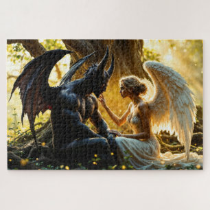 Celestial creatures angel demon fantasy jigsaw puzzle