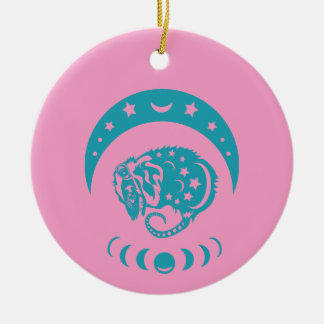 Celestial Crecent Moon Possum Whimsical Nature  Ceramic Ornament
