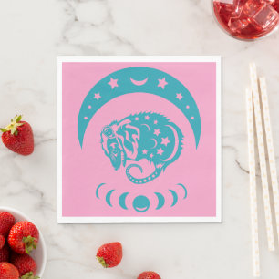 Celestial Crecent Moon Possum Whimsical Nature Napkin