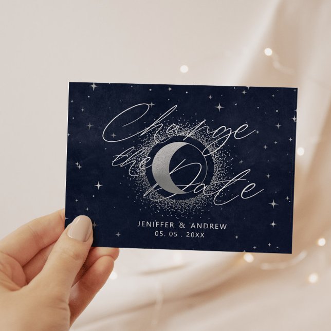Celestial Crescent Moon Change The Date Postcard (Creator Uploaded)