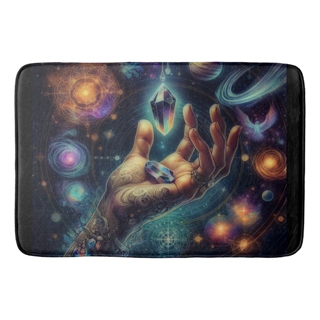 Celestial Crystal in the Palm Galaxy Spacy  Bath Mat (Front)