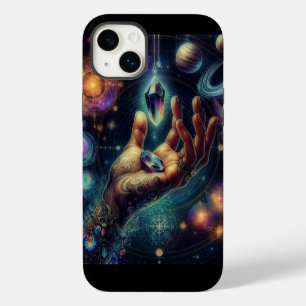 Celestial Crystal in the Palm Galaxy Spacy  iPhone 14 Plus Case
