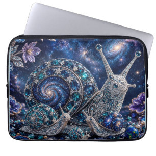 Celestial Crystal Snail Family – Sapphire Galaxy Laptop Sleeve